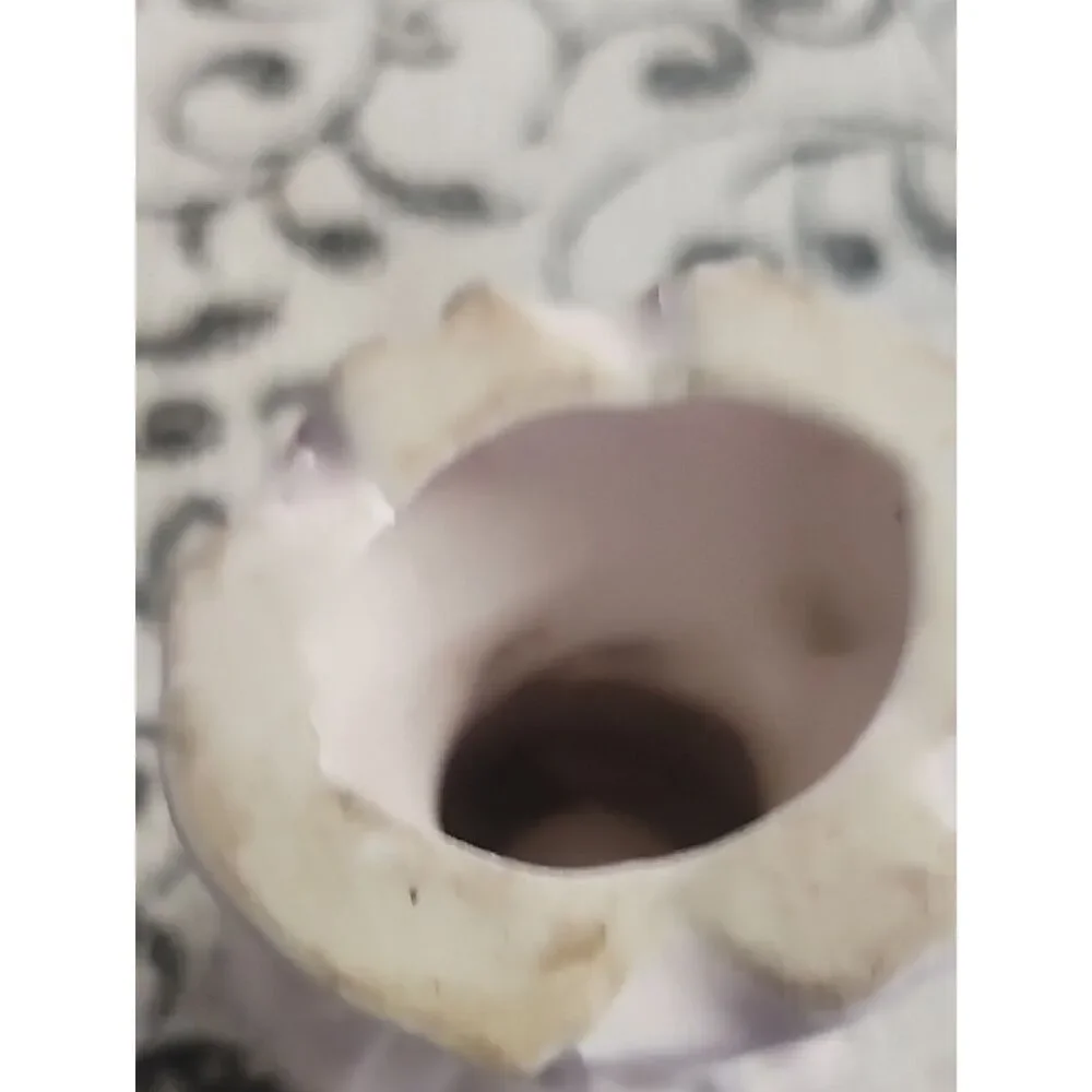 Vintage White Taper Holder with Pink Rose Motif